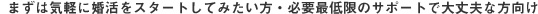 まずは気軽に婚活をスタートしてみたい方・必要最低限のサポートで大丈夫な方
